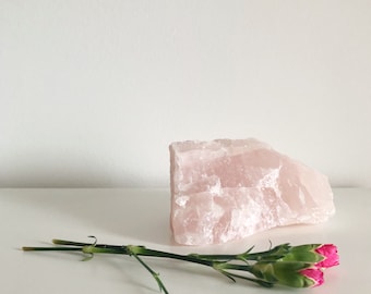 Rose Quartz Crystal - associated with Love, Friendship, Peace, Harmony - prettiest pastel pink tones - Natural Home Decor (Specimen R3)