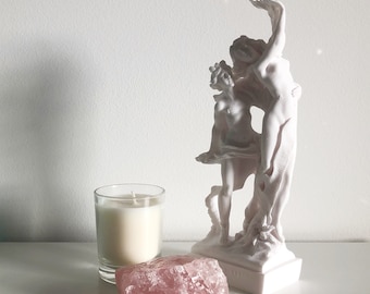 Apollo and Daphne Figurine - Greek Mythology Inspired Statue - White Alabaster Plaster Figure - Classical Art Ornament, Alter / Home Decor