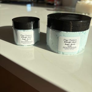 Midnight Moon Foaming Sugar Scrub – Shea Butter, Coconut Oil and Eucalyptus – Exfoliating and Hydrating Body Scrub