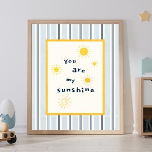 You Are My Sunshine Nursery Print – Printable Baby Room Wall Art – Gender Neutral Digital Download – Yellow Sunshine Art for Kids
