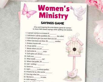Jeu de dictons du ministère des Femmes, activité chrétienne brise-glace (téléchargement numérique)
