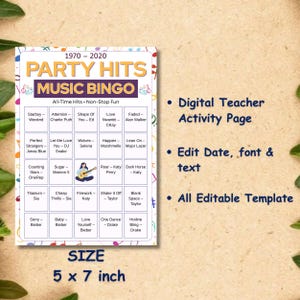 irthday and party entertainment
Printable party bingo cards with music theme for adults and group events