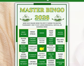 Editable Golf Bingo Cards Canva Template, Printable Watch Party Game for Tournament Weekend, Instant Digital Download