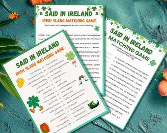 Jeu d'association d'argot irlandais de la Saint-Patrick (téléchargement numérique)