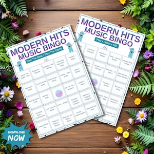 Fun music bingo game printable for family or office party