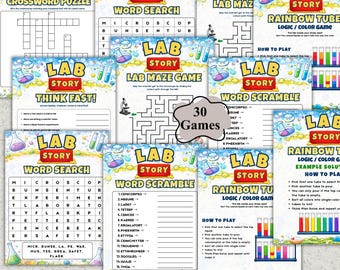 Editable Lab Week Games Bundle Canva Template, Medical Lab Activities 2026, Laboratory Staff Engagement Pack Printable