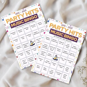 Printable music bingo game for family reunion or celebration activities