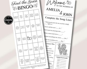 Find The Guest Bingo Wedding Game, Personalized Icebreaker (Digital Download)