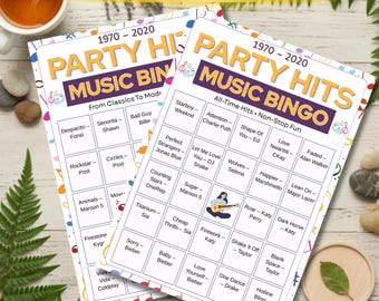 Editable Music Bingo Game Canva Template, Party Hits Bingo Cards with Playlist, Birthday Icebreaker Activity, Printable Digital Download