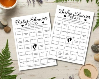 Cartes de bingo pour baby shower, jeu cadeau prérempli (téléchargement instantané)