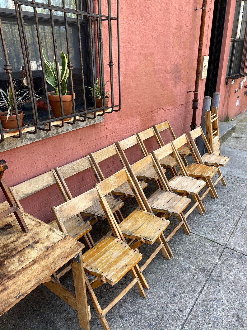 Lot of 100 Vintage Wood Folding Chairs FREE SHIPPING Etsy