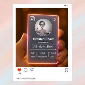 Modelo de Perfil do Instagram para Canva | Cartão de Perfil Digital Editável | Layout de Biografia de Influenciador do Instagram | Modelo de Marca Pessoal | Otimizado para Dispositivos Móveis