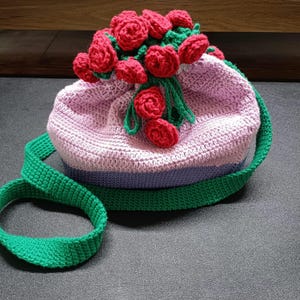 PDF Pattern - Crochet Rose Bouquet Bag