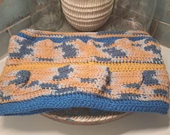 Made to Order - 100% Cotton Crochet Egg Gathering Apron