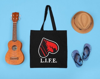 L.I.F.E. Logo Tote Bag, Stylish Tote for Everyday Use