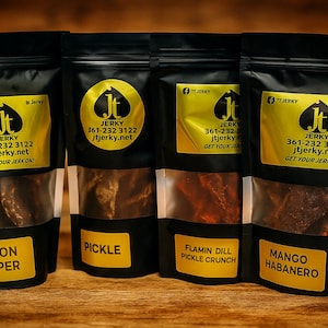 JT Jerky Variety Pack – 4 Flavors of Gourmet Beef Jerky | 4 x 2 oz Bags
