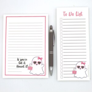Pink Ghost Halloween Stationery Notepad