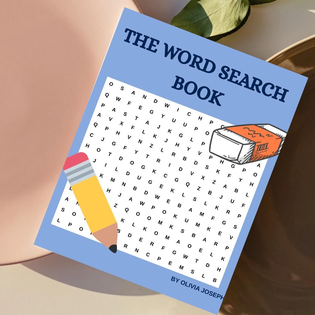 Word Search Booklet.pdf Themed Wordsearch Booklet for Adults and Children (digital Download) - Etsy