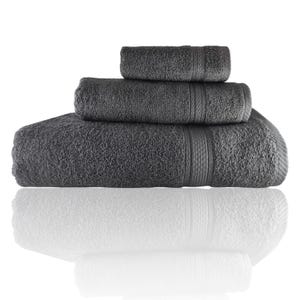 Luxury 3-Piece Cotton Towel Set by Nova Living - 100% Cotton, 500 GSM, Ultra-Soft, Absorbent -  1 Bath Towel, 1 Hand Towel, and 1 Wash Towel
