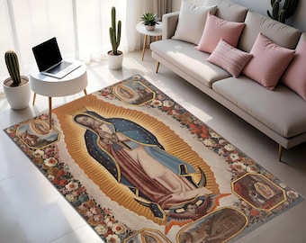 Our Lady of Guadalupe Rug: Catholic Religious Art Tapestry - Etsy