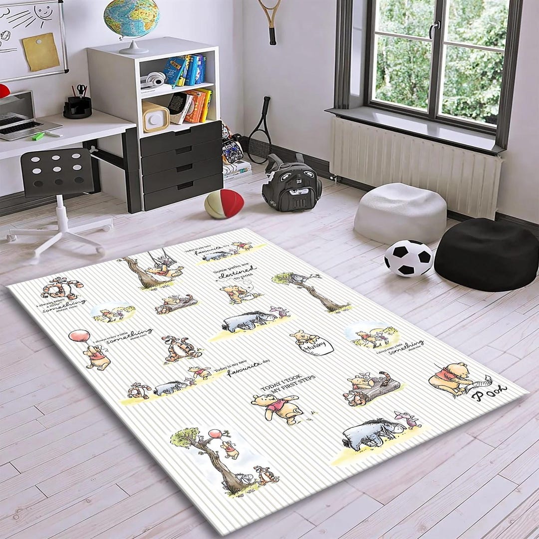 Cartoon Kids Room Rug | Micro Bamboo Soft Playroom Rug - Etsy