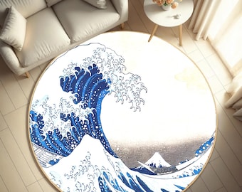 Wave off Kanagawa Rug • Japanese Art Home Decor