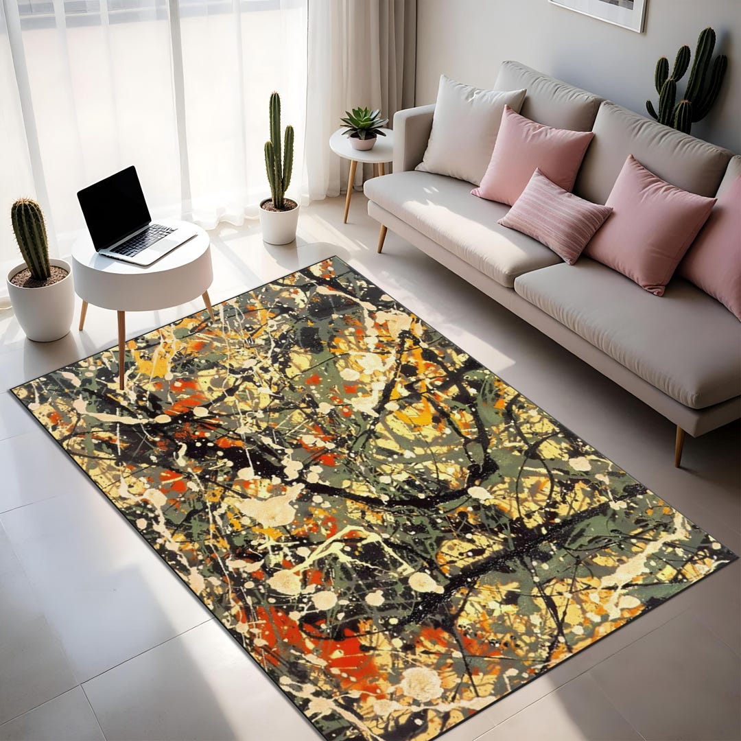 Sand Spatter Pattern Rug Abstract Splatter Art Rug – Modern Living Room Decor - Etsy