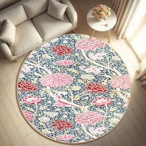 William Morris Cray Rug – Vintage Style Floral Digital Print Carpet for Boho, Cottagecore, or Arts & Crafts Home Decor