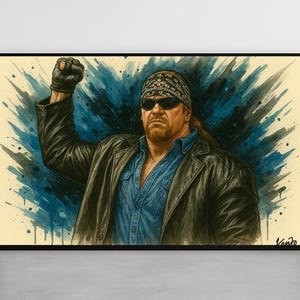 Undertaker Wrestling Canvas | WWE Fan Art Print | Vintage American Badass | Canvas Wall Art by Kenjo