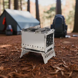 Edelstahl Kocher Zweig für Bushcraft & Survival ,Minimalistischer Campingkocher | Holzbefeuerter Outdoor-Kocher zum Wandern und Trekking