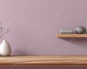Lavender Bookshelf Zoom Background Elegant Home Office Virtual Backdrop for Video Calls Teams & Zoom Digital Office Background Download JPG