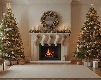 10 Professional Christmas Zoom Backgrounds Holiday Virtual Meeting Office Backdrop, Festive Home Office & Cozy Winter Theme Work From Home