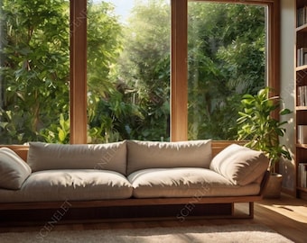 10 Wooden Cabin Modern Home Office Zoom Background Professional Virtual Backdrop for Microsoft Teams, Google Meet, Skype Work From Home JPG