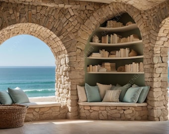 10 Beach House Virtual Zoom Background Coastal Home Office Backdrop Ocean View Virtual Background Minimalist Backdrop Home Office Video Call