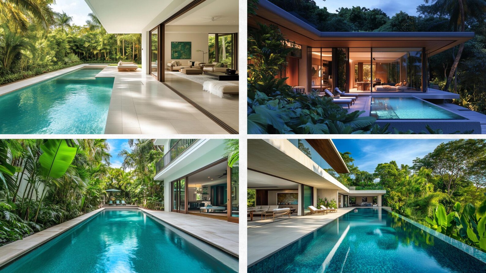 10 Modern Zoom Virtual Background Ocean Pool View Backdrop Living Room ...