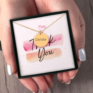 Collier en or personnalisé - carte de remerciement pour quelqu'un de spécial