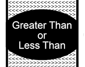 Printable Greater or Less Cards - Educational - Busy Bag Math Cards Flashcards Numbers Compare Kindergarten Preschool Activity