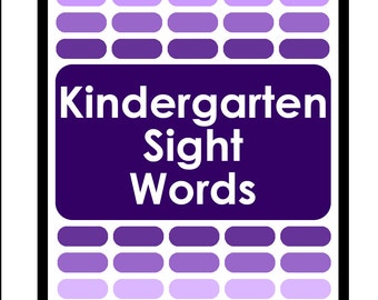 Printable Kindergarten Sight Word Cards - Educational downloadable print reading