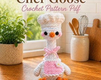 Kockgås Virkmönster PDF, Amigurumi-leksak, Nybörjarvänlig, Fånig Gåsdesign