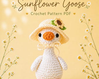 Virkat solrosgåsmönster PDF – Enkel Amigurumi plyschgås, nybörjarvänligt