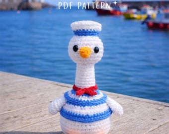 Sailor Goose Virkmönster PDF – Amigurumi Plyschdjur, Nybörjarvänlig Handledning