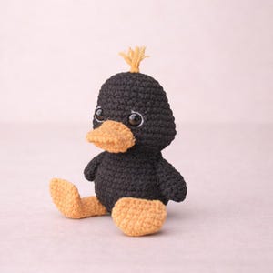 Svart anka virkmönster: Amigurumi plyschleksak (PDF digital nedladdning) bild 3