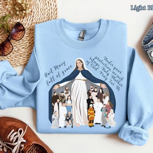 Marian Sweatshirt Virgin Mary shirt Catholic Gift Marian shirt Catholic Prayer Gift Catholic Women Gift Blessed Mother Tee Religious Shirt