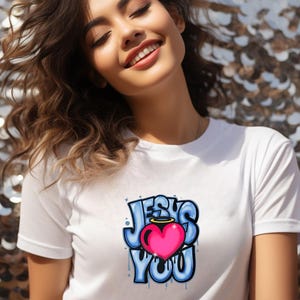 Jesus Loves You Graphic Tee, Faith-Based T-Shirt, Gift for Believers, Christian Apparel, Inspirational Top