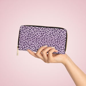 Cartera elegante con cremallera y estampado de leopardo: accesorio de moda para amantes de la moda, regalo perfecto, bolso de mano, imprescindible diario, organizador con estilo.