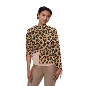 Stylish Animal Print Scarf, Fashion Accessory, Gift for Her, Boho Style, Layering Piece, Everyday Use, Cheetah Girl's Inspired