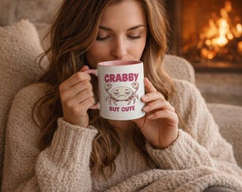 Crabby But Mug, Funny Crab Coffee Cup, Novelty Gift