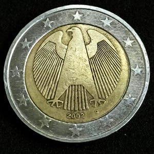 2002 Tyskland 2 euro felmynt – Dubbel kant på inre och yttre ring