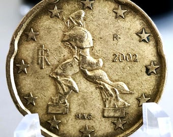 希少な2002年イタリア10ユーロセント硬貨：ダブルリングエラー