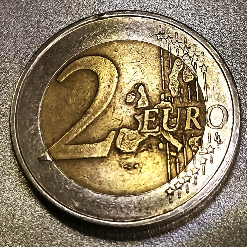 2002 Germany 2 Euro Error Coin – Double Rim on Inner and Outer Ring - Etsy